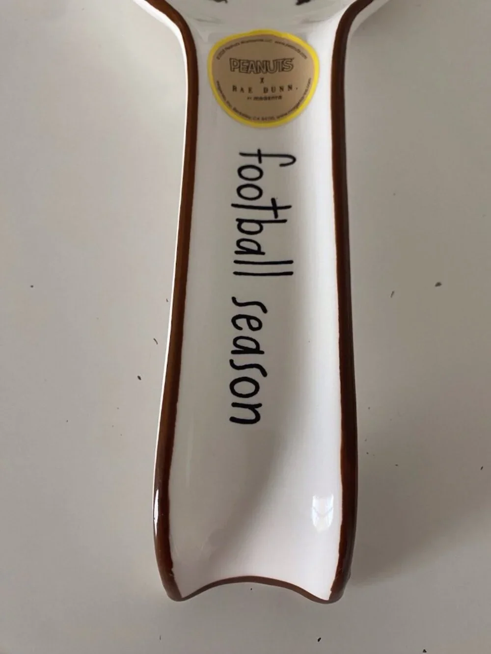 Rae Dunn X Peanuts Snoopy Woodstock Football Season Ceramic Spoon Rest Fall NEW